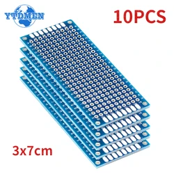 10PCS 3x7cm PCB Protoboard Electronic Boards Universal Printed Circuit Board 3*7cm Double Side Prototype PCB Board for Arduino