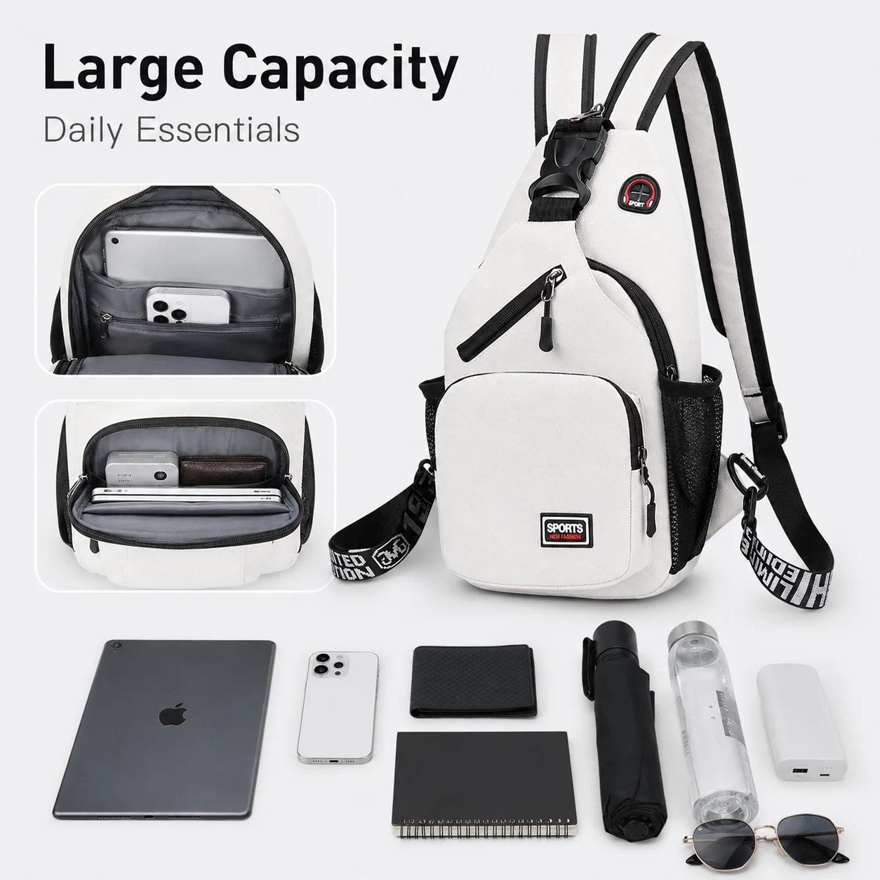 Mochila Convertible de Moda para Mujer y Hombre, Bolso Bandolera de Gran Capacidad, Bolso de Pecho Multibolsillos para Viajes
