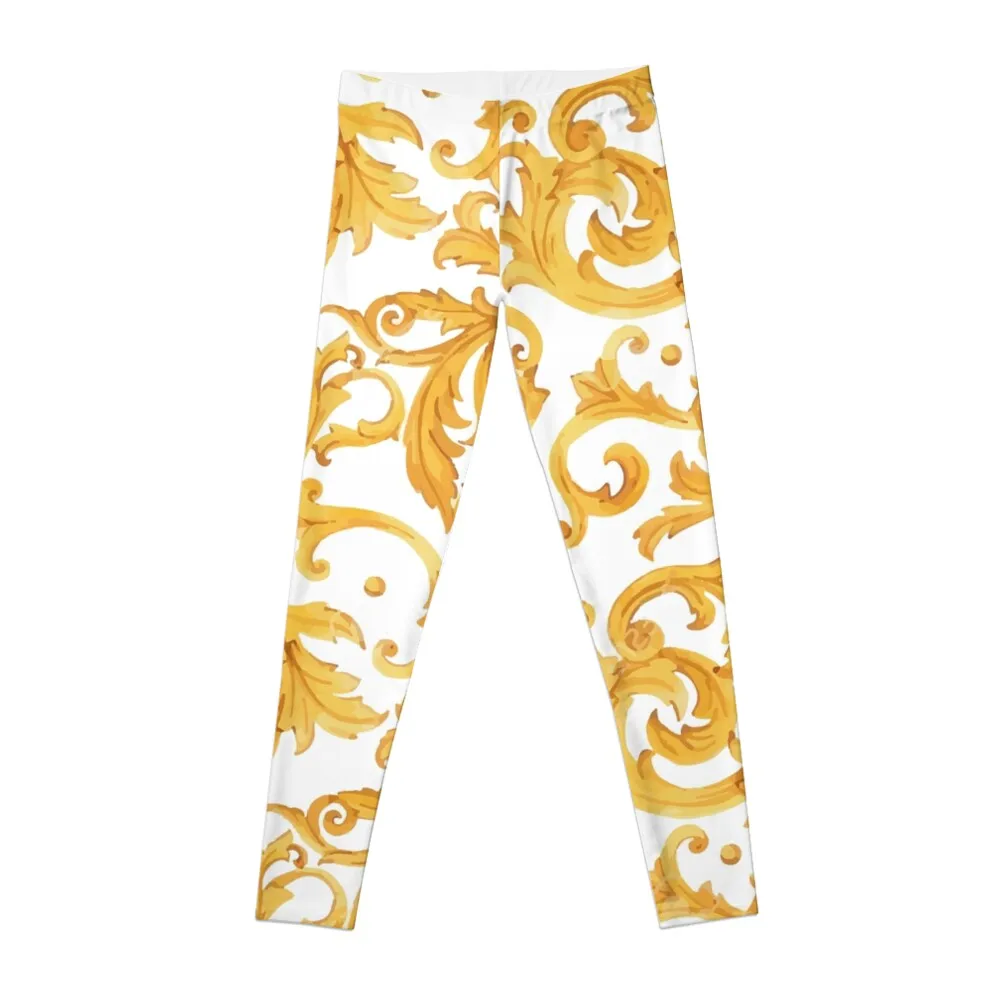 

Леггинсы с узором в стиле барокко, одежда для гольфа, комплект для фитнеса, тренажерный зал, женские спортивные женские леггинсы