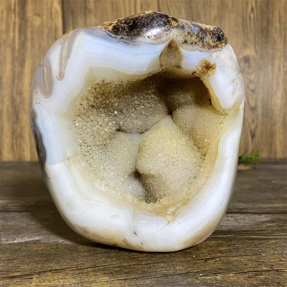 Natural Druzy Agate Free Form Crystal Specimen Geode Minerals Healing Home Decoration Beauty Reiki Meditation Aesthetic  +Stand