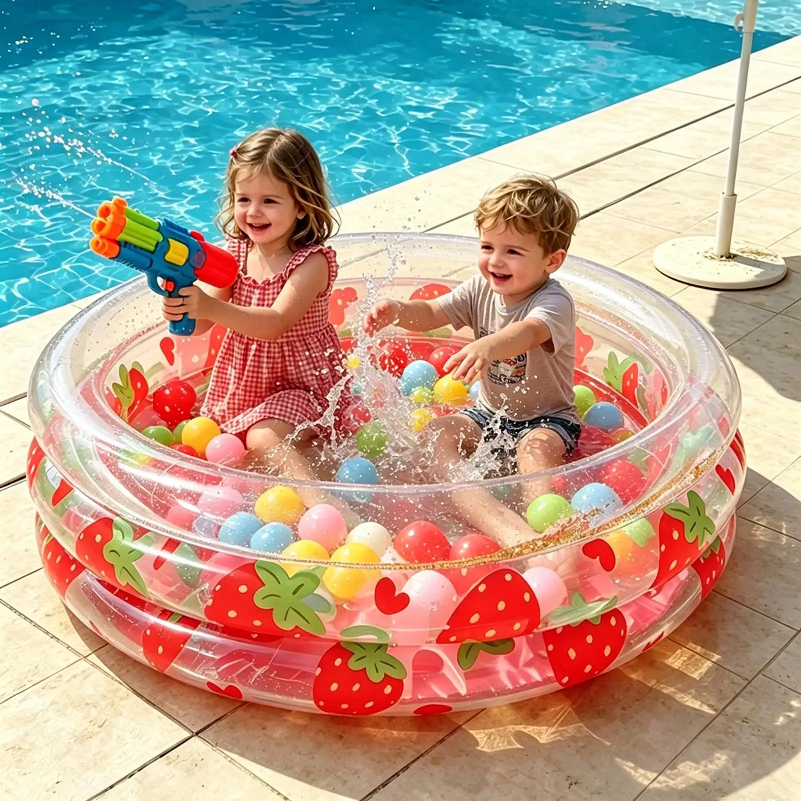 Circular inflatable pool Inflatable Kids Pool Round Inflatable Cute Swimming Floats Kids Pool Shining inflatable swimming pool