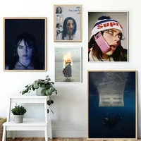 Cool B-billie Singer E-eilishS Poster Sticky Posters Waterproof Paper Sticker Coffee House Bar Home Decor