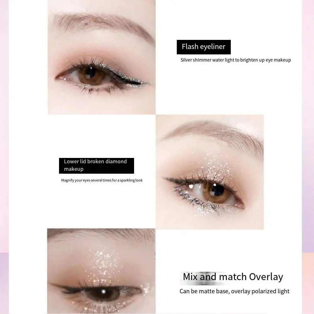 하이라이터 미니 파인 브러쉬 아이라이너 메이크업 도구 스팽글 리퀴드 아이섀도우 페이스 쉬머 젤 아이 글리터 다이아몬드 아이 섀도우
