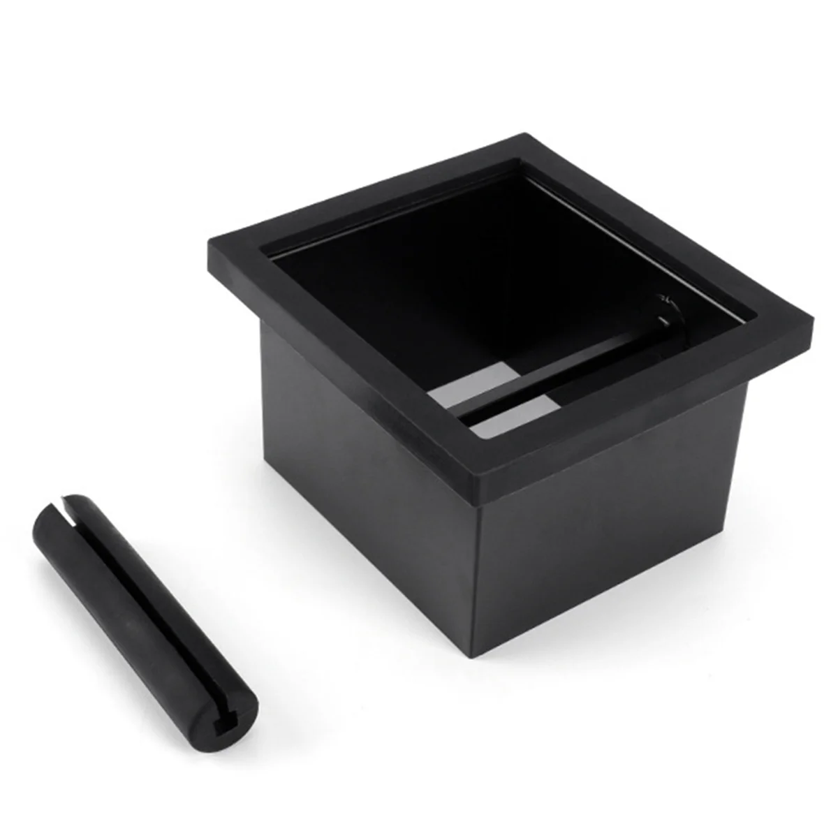 Coffee Grounds Box Desktop Embedded Hollow Bottomless Grounds Box Square Stainless Steel Coffee Knocking Grounds Bucket