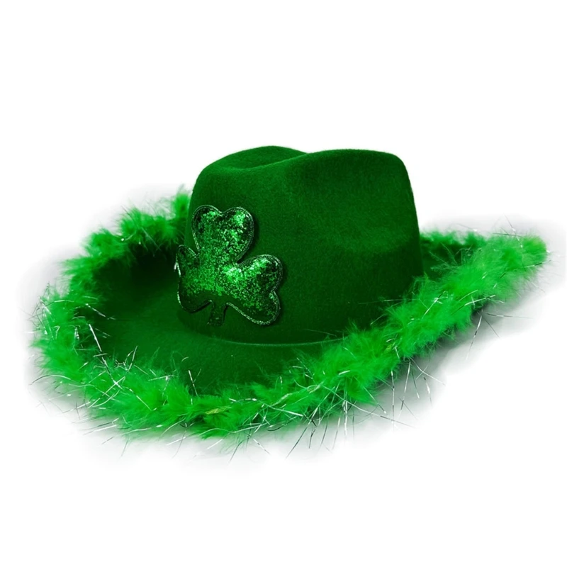 Furry Green Homburg Top Hat Rodeos Porkpie Hat Surprise Gift for Boyfriend Dropshipping