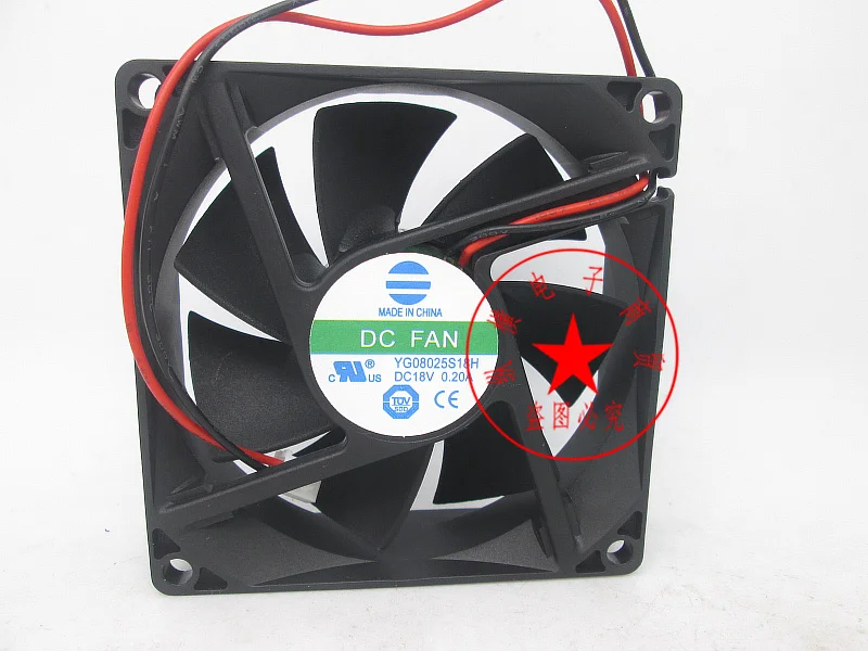 

YG08025S18H DC 18V 0.20A 80x80x25mm 2-Wire Server Cooling Fan