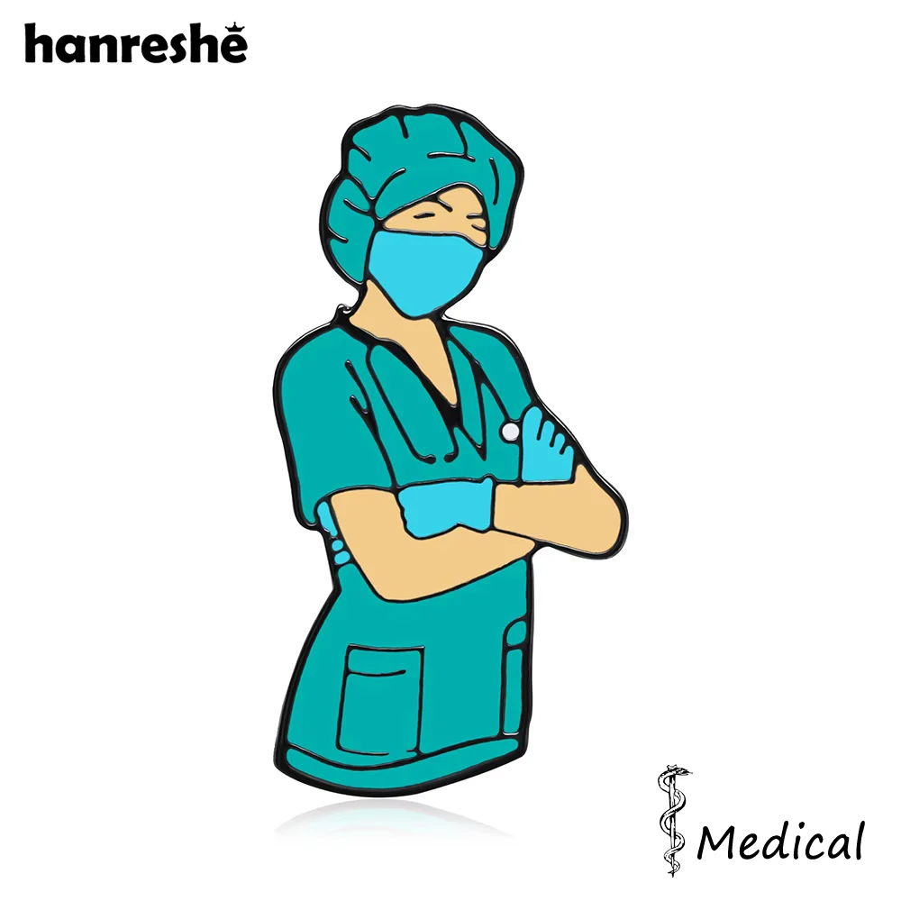 Hanreshe Surgeon Enamel Pin Medical Surgery Lapel Backpack Hat Brooch Badge Medicine Jewelry Gifts for Doctor Nurse