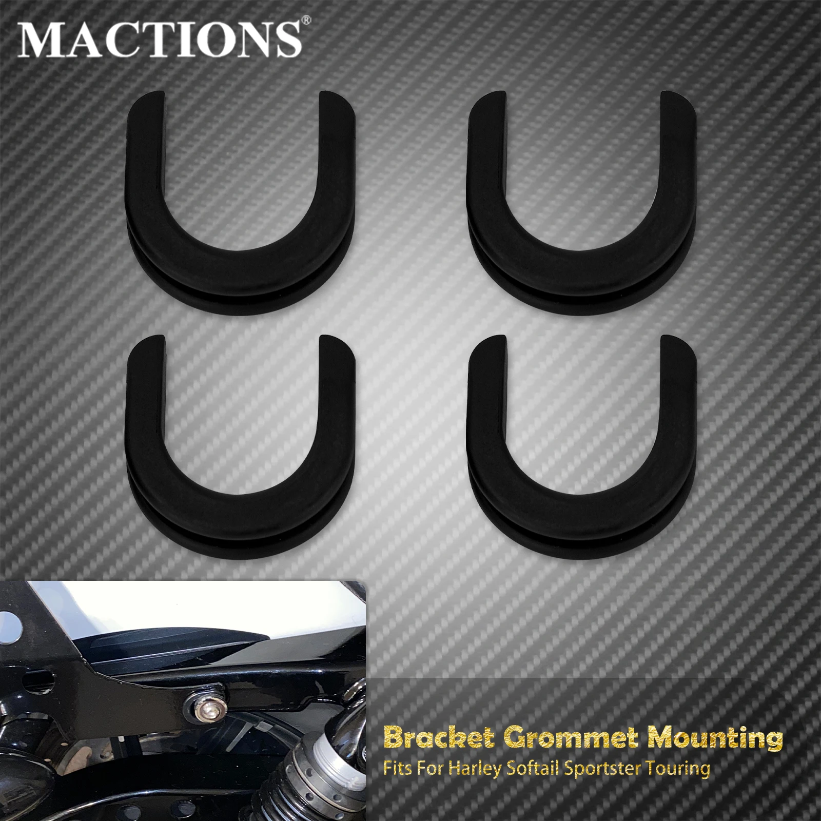 Motorcycle Backrest Sissy Bar Luggage Rack Docking Point Bushing Grommet For Harley Touring Road Street Glide Softail Sportster