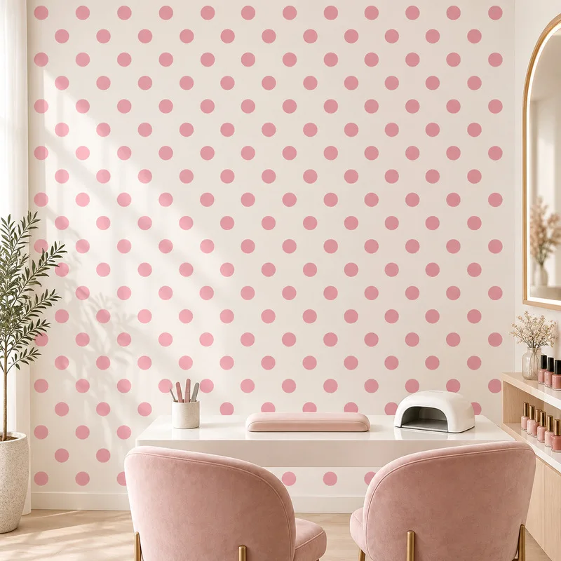 60pcsMatte pink polka dot wall stickers，insWind-resistant, self-adhesive, and removable dot stickers，Rental house renovation par