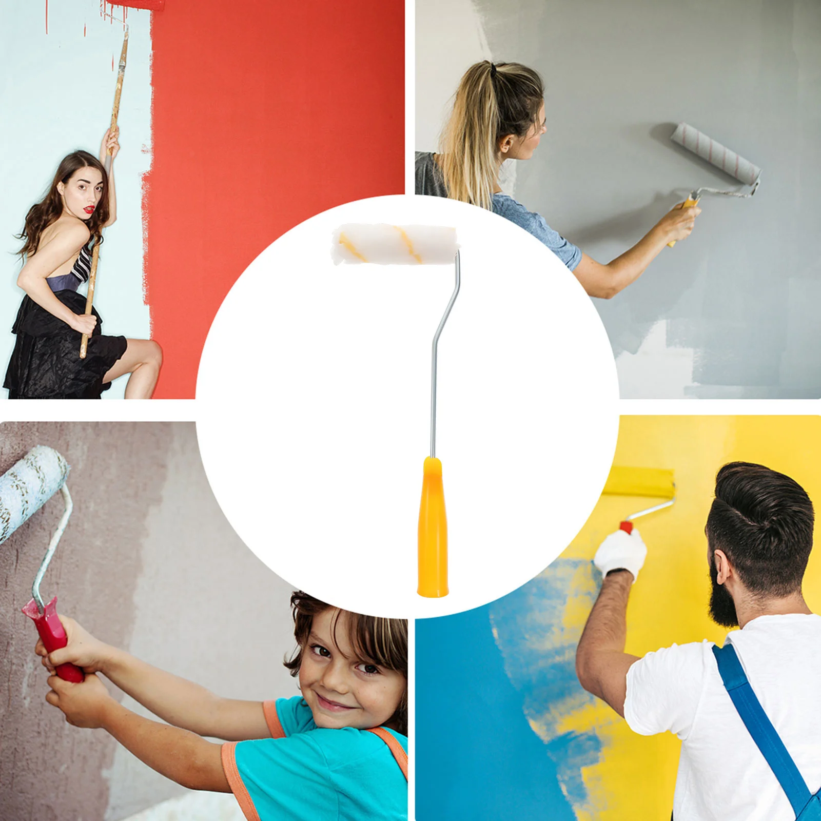 

10pcs 4 Inch Paint Roller Cover Wall Paint Roller Brush Shed Resistant Reusable Smooth Finish Easy Clean Wallpaper Painting Tool