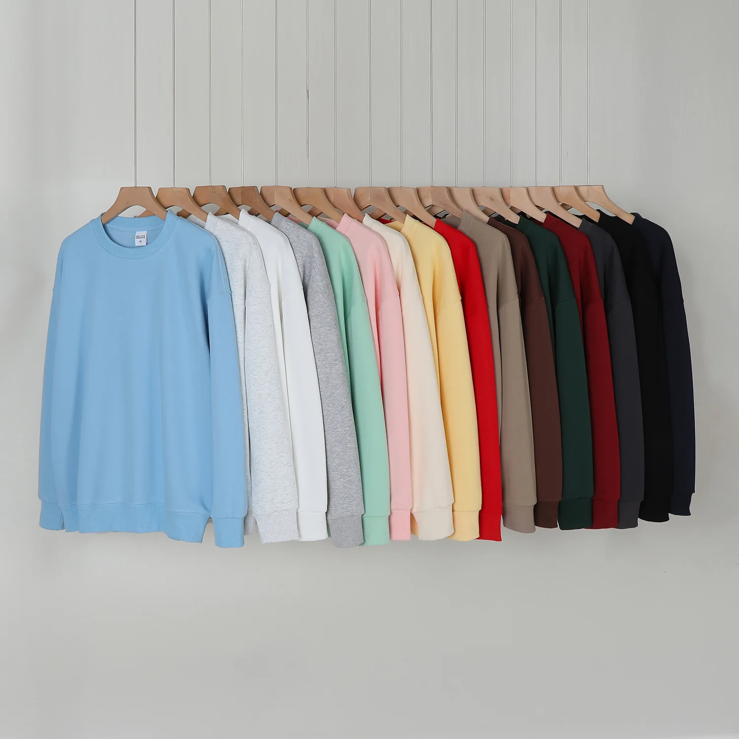 Damen Herren Neuer Herbst-Winter Lässiger Loser Langarm-Pullover aus Reiner Baumwolle Einfarbiger Basic-Sweatshirt mit Rundhalsausschnitt Locker