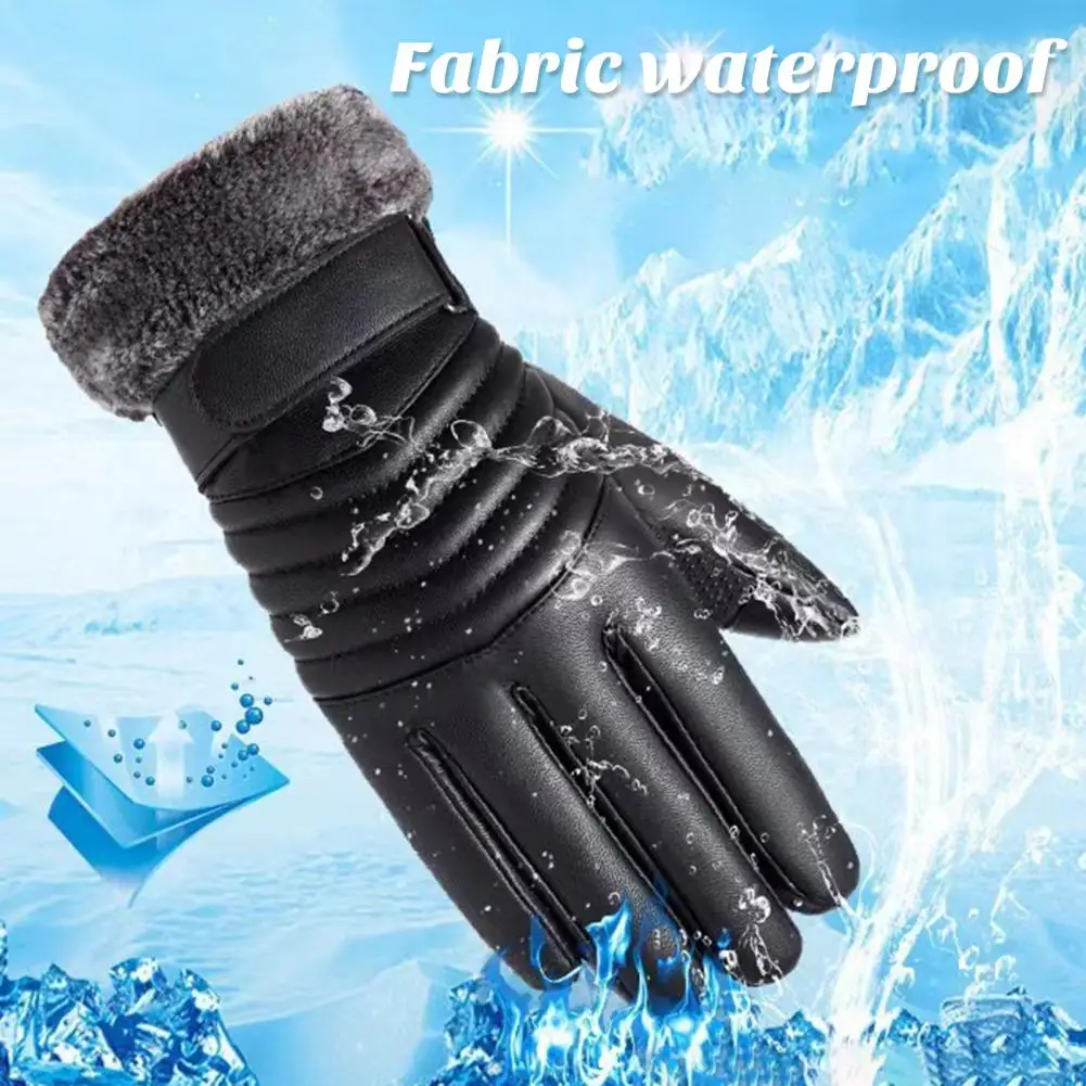 1/2/3Pairs Winter Thickened Gloves Touch Screen Anti Slip Cycling Motorcycle Gloves Cold Protection Windproof Waterproof Gloves