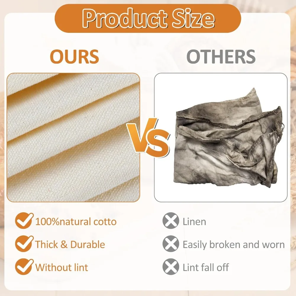 4PCS Thick Reusable Bread Proofing Towels for Baking Sourdough Baguettes Pastry Loaves 14x18.8 Inch - view 4