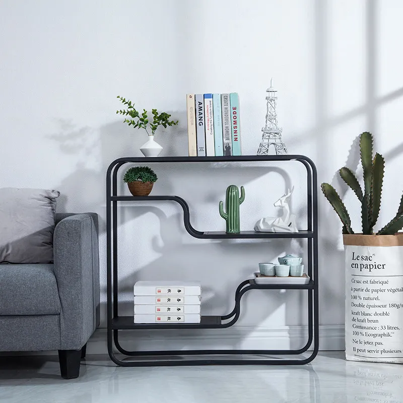 Nordic multi-layer floor-to-ceiling entrance cabinet, modern living room wrought iron entrance table, simple entrance table