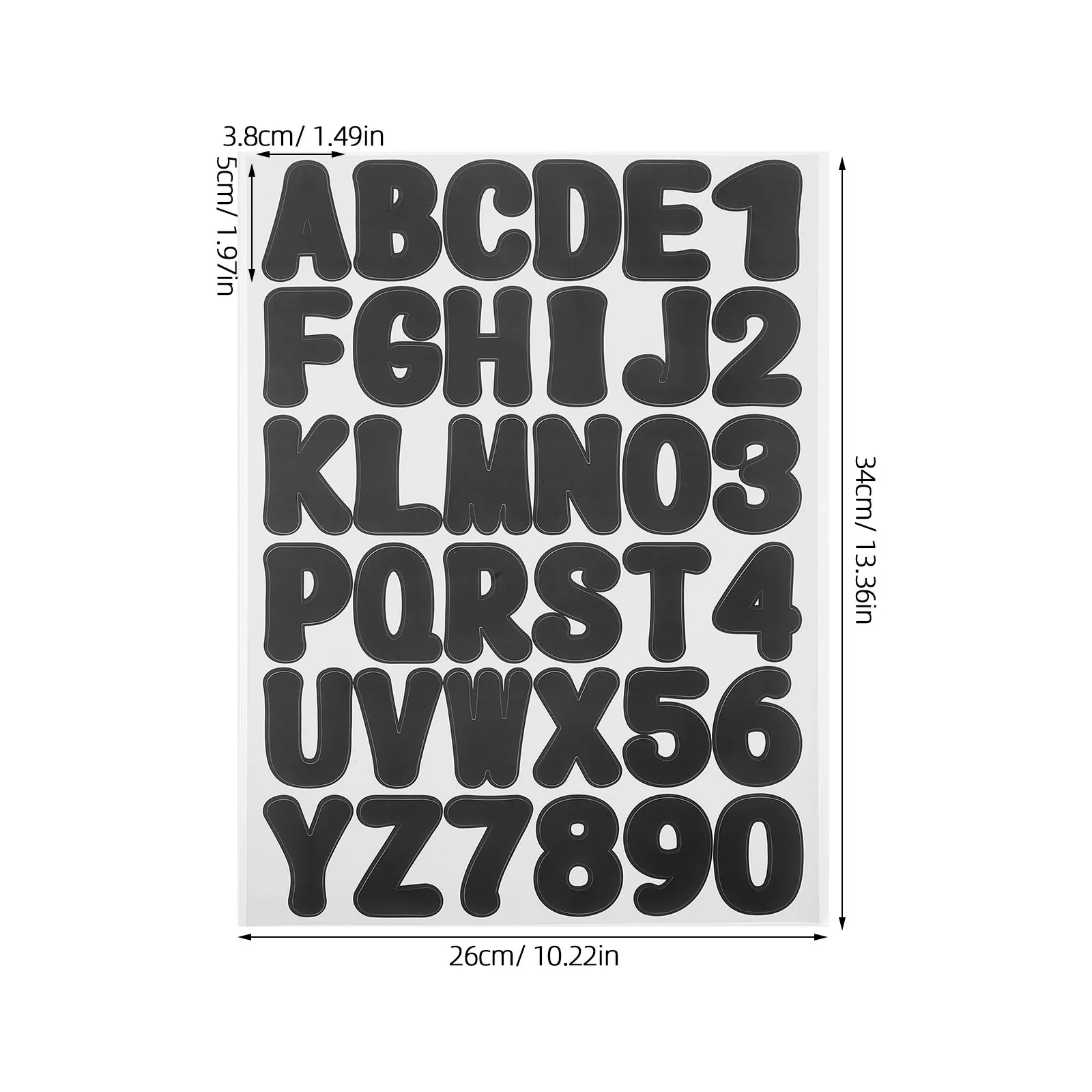 16Sheets Vinyl Letter Stickers Self Adhesive Waterproof Black Alphabet and Number Decals for Bulletin Board Poster Wall Fridge