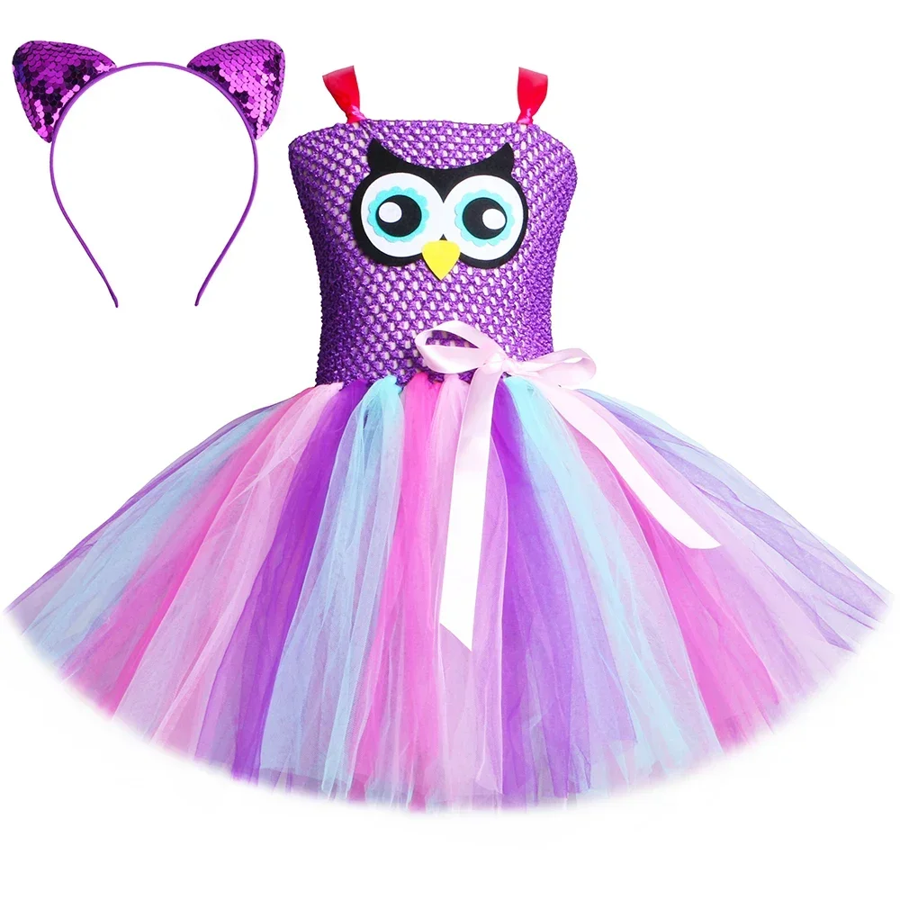 

Bird Owl Costume Animal Dress Up Clothes for Halloween Carnival Party Perform Dresses Toddler Girls Fancy Tulle Tutu Dress