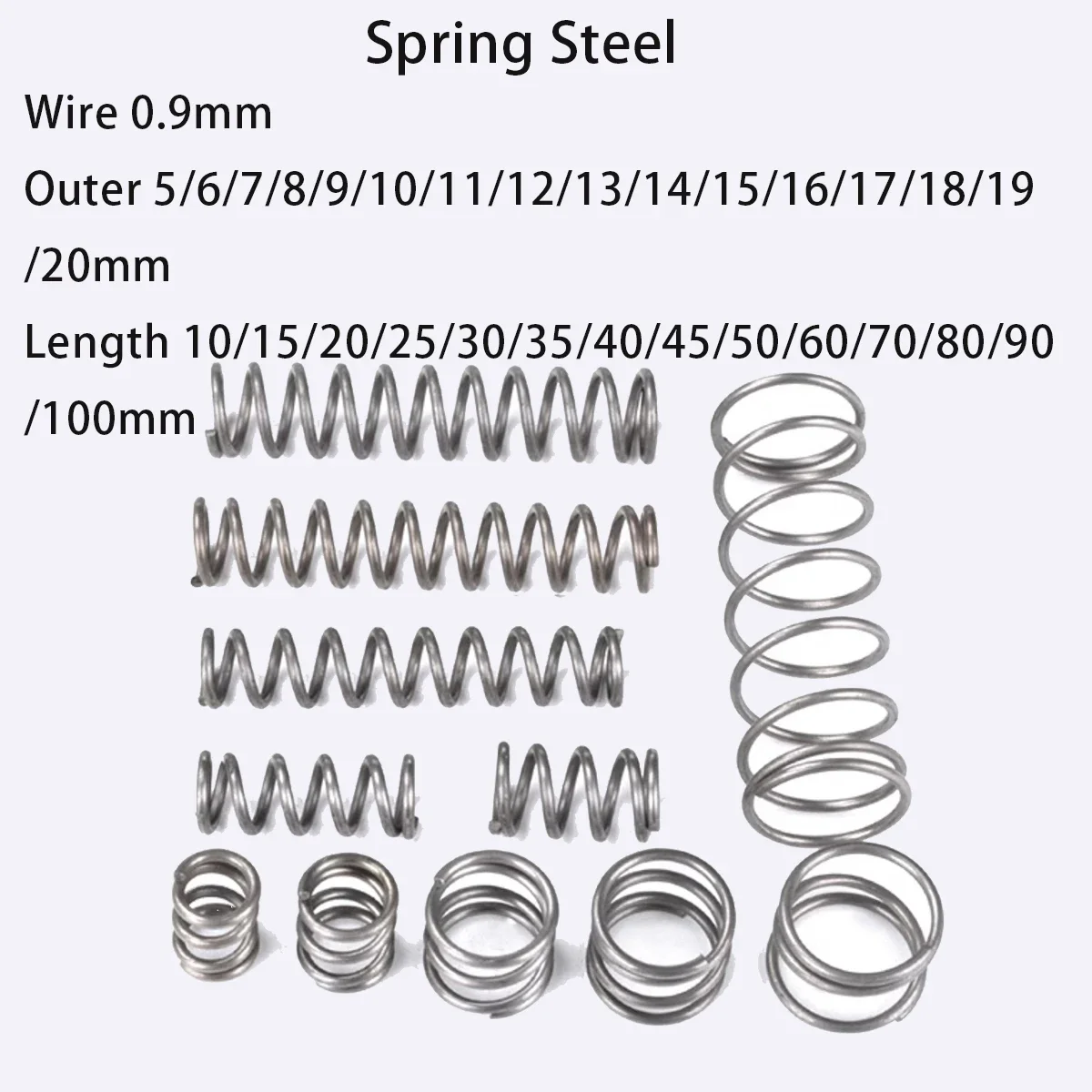 

Strong Steel Spring Compressed Miniature Ballpoint Pen Spring Wire 0.9mm Outer 5/6/7/8/9/10/11/12/13/14mm Length 10-100mm