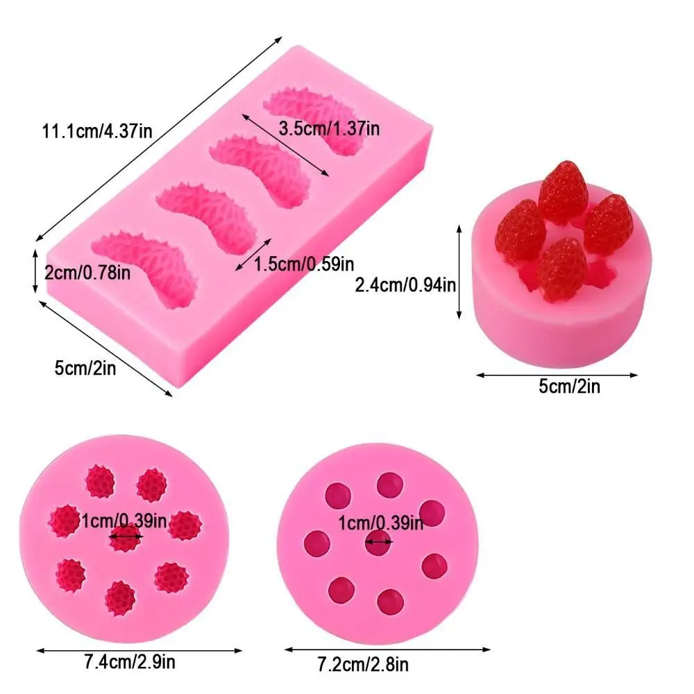 3D Fruit Shaped Fondant Molds Mini Fruit Shaped Fruit Fondant Molds DIY Food-Grade Silicone Gummy Molds Trays Gummies Making 6
