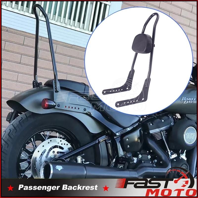 Rear Passenger Backrest Motorcycle Sissy Bar Pad Cushion 2018-2020  For Harley Softail Low Rider Fat Boy Street Bob Breakout FXB