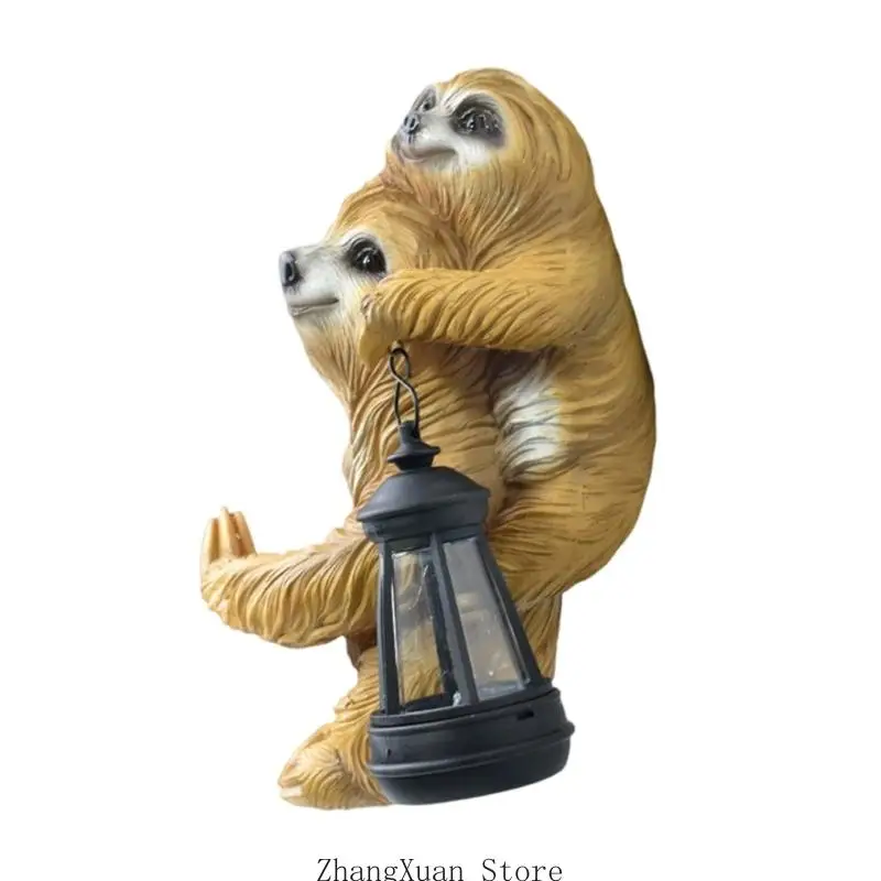 Garden Lawn Solar Statue Light with Resin Animal Figure Display 3XUF