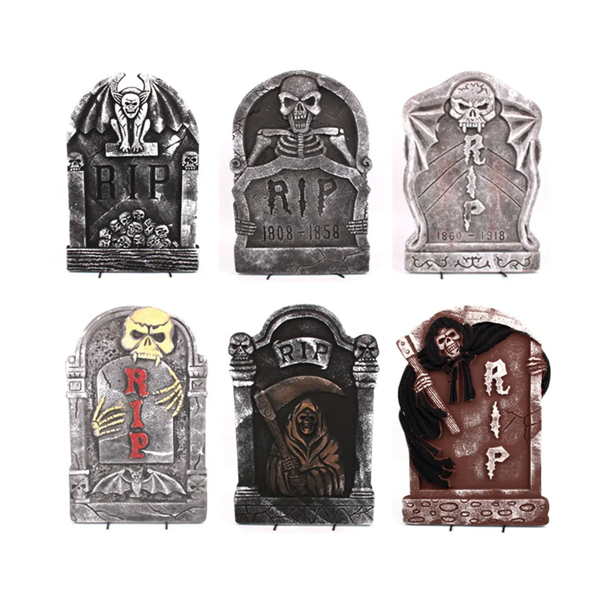 Foam Halloween Tombstone Simulation Grave Marker Haunted House Prop Horror Chamber Layout Scary Cemetery Decor for Trick Or