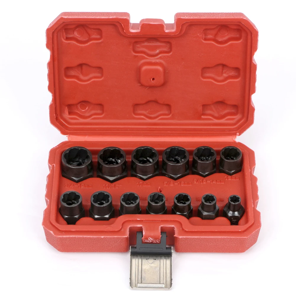 13 Piece Nut Extractor Socket Impact Bolt Nut Screw Remover Tool Set Socket Wrench Broken 8-19mm Bolt Extractor Socket Set