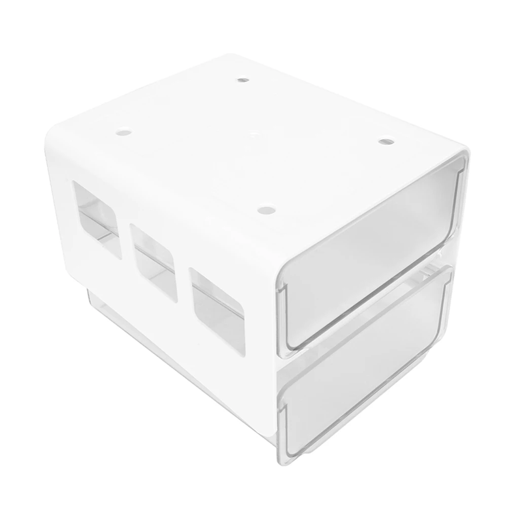 

Storage Box Under Desk Organizer Multi-Function Office Container for Pens Pencils Headphones Cutlery Space-Saving Punch-Free