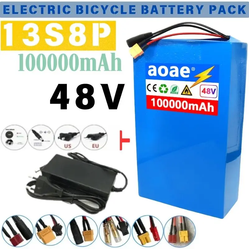 

48V 100Ah 13S8P battery 18650 Lithium Battery Pack Applicable to 1000W electric bicycle battery Built in 50A BMS