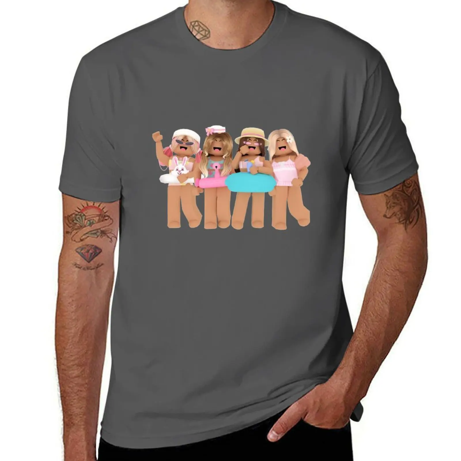 Summer Pool Girl r0bl0xx T-Shirt Plus Size Lightweight Top