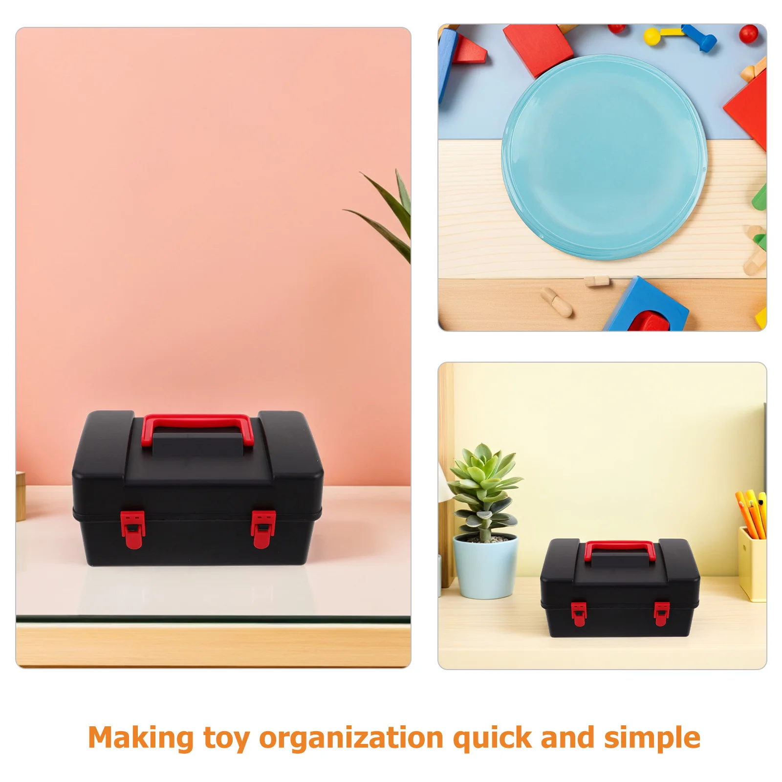 Plastic Battling Top Case 8.65x4.72x4.32in Secure Lid Handheld Gyro Storage Box with Sponge Liner for Safe Transport and