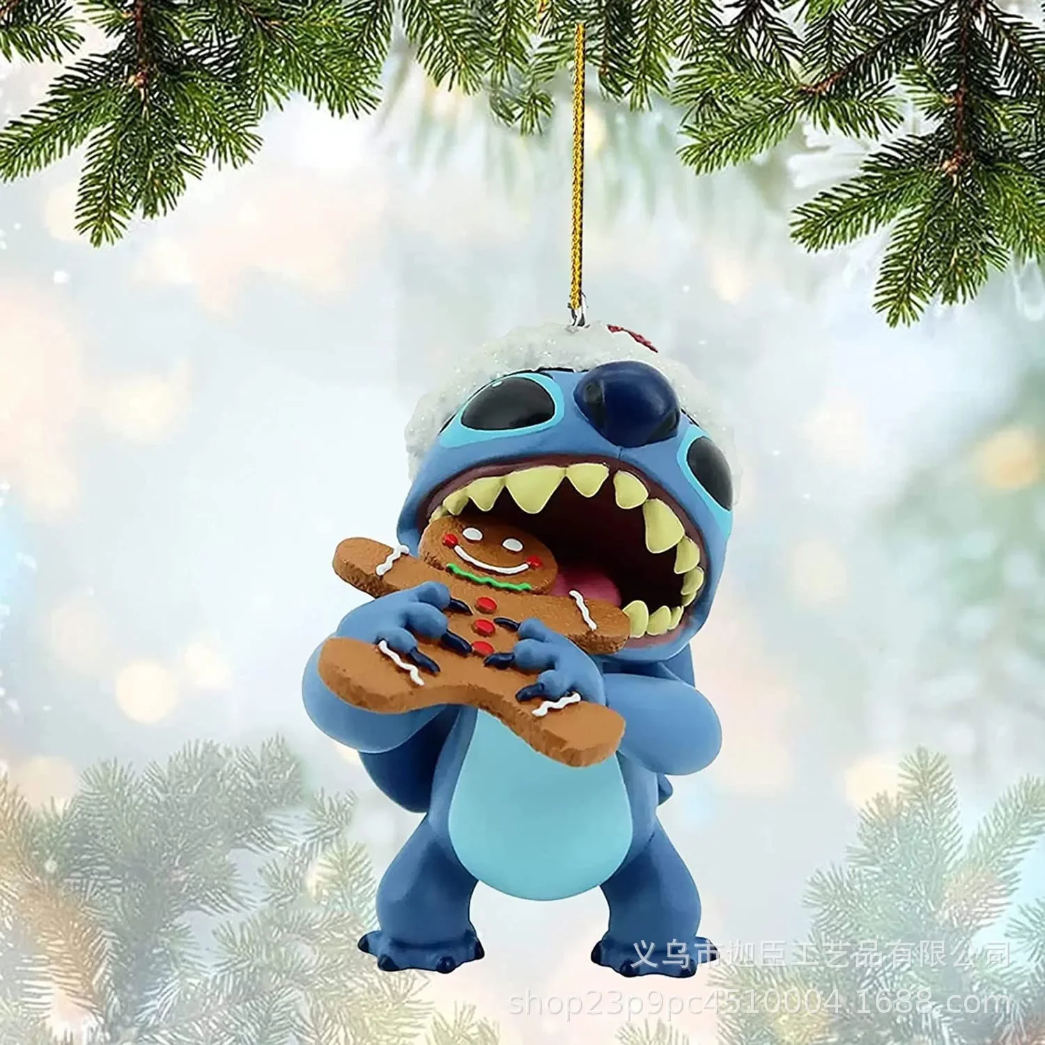 Nowe ozdoby świąteczne Disney Stitch Anime Cartoon akrylowy samolot dekoracje na choinkę wisiorki Home Decor dzieci słodkie prezenty