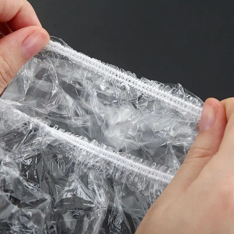 100PCS Disposable Food Cover Elastic Plastic Covers For Dishe Wrap Clings Film Dish Plate Fresh Keeping Bag Kitchen Refrigerator