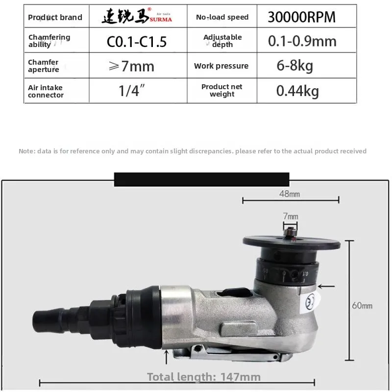 Pneumatic Chamfering Machine, Handheld Mini Chamfering Machine, Internal Hole Chamfering Tool, Metal Deburring Tool, Curved and Straight Beveling Machine