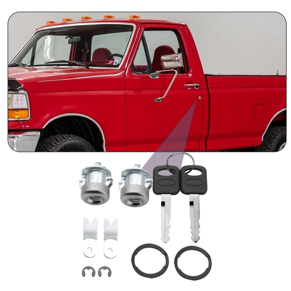 

Left+Right Car Front Door Lock Barrel Cylinder with 2 Key for Ford F-150 F-250 F-350 F-450 F-550 Super Duty 1999-2016