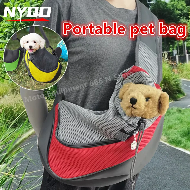 Pet Outgoing Bag Single Shoulder Bag Outdoor Motorcycle Cycling Dog Cat Backpack Breathable Portable Pet Supplies Bag