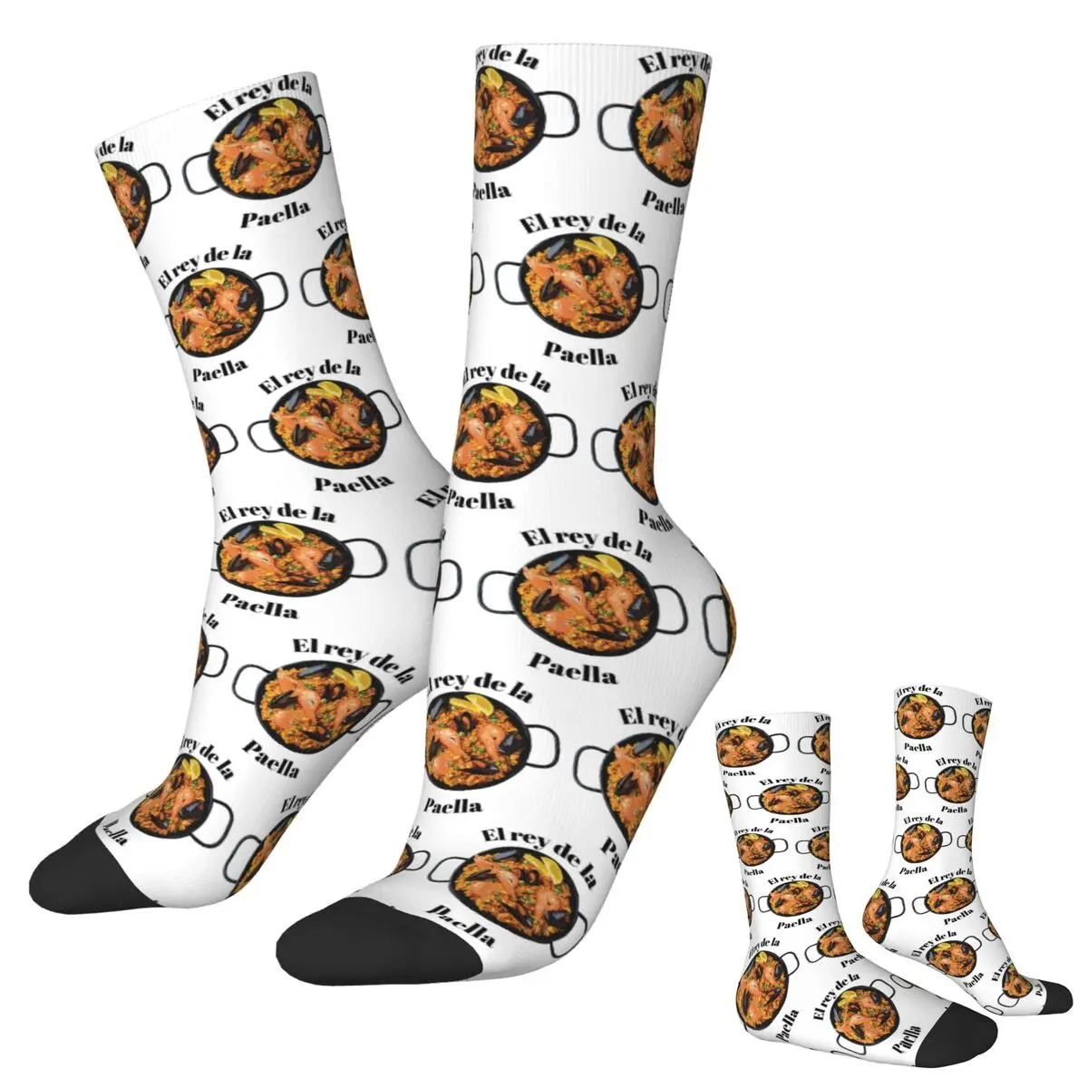Calcetines El Rey De La Paella Harajuku medias súper suaves calcetines largos para todas las estaciones accesorios para regalos de Navidad para hombre y mujer