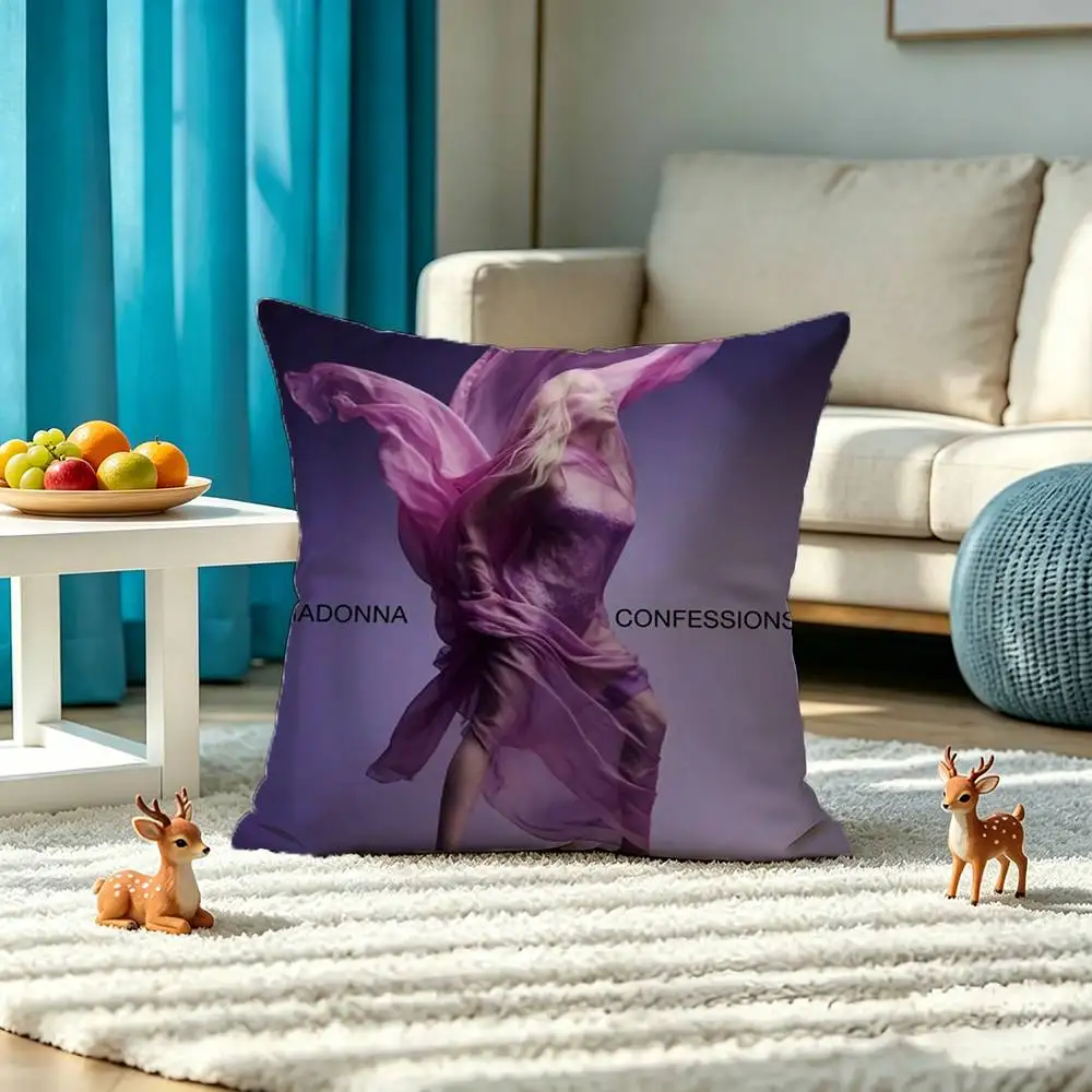 M-Madonna Confessions I Feel So Free Pillow Case Square Double-Sided Sofa Cushion Cover Bedroom Bedside Pillow