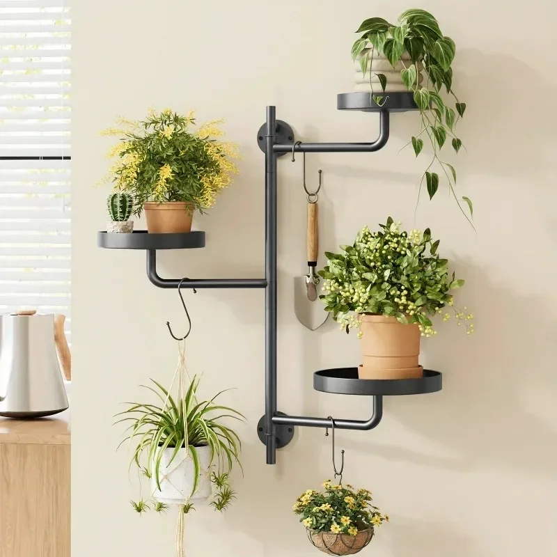 Indoor 3-Tier Rotating Window Plant Shelves - Plant Holder for Multiple Plants, Ideal for Small Spaces