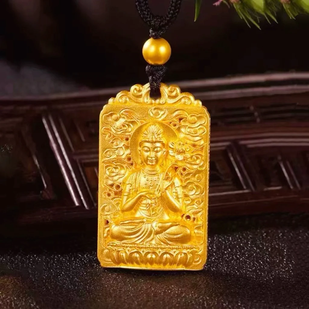 

Восемь великих золотых подвесок Dharmapalas 24K AU999, жетон Mahasthamaprapta, амулет Будды Guardian из зодиака