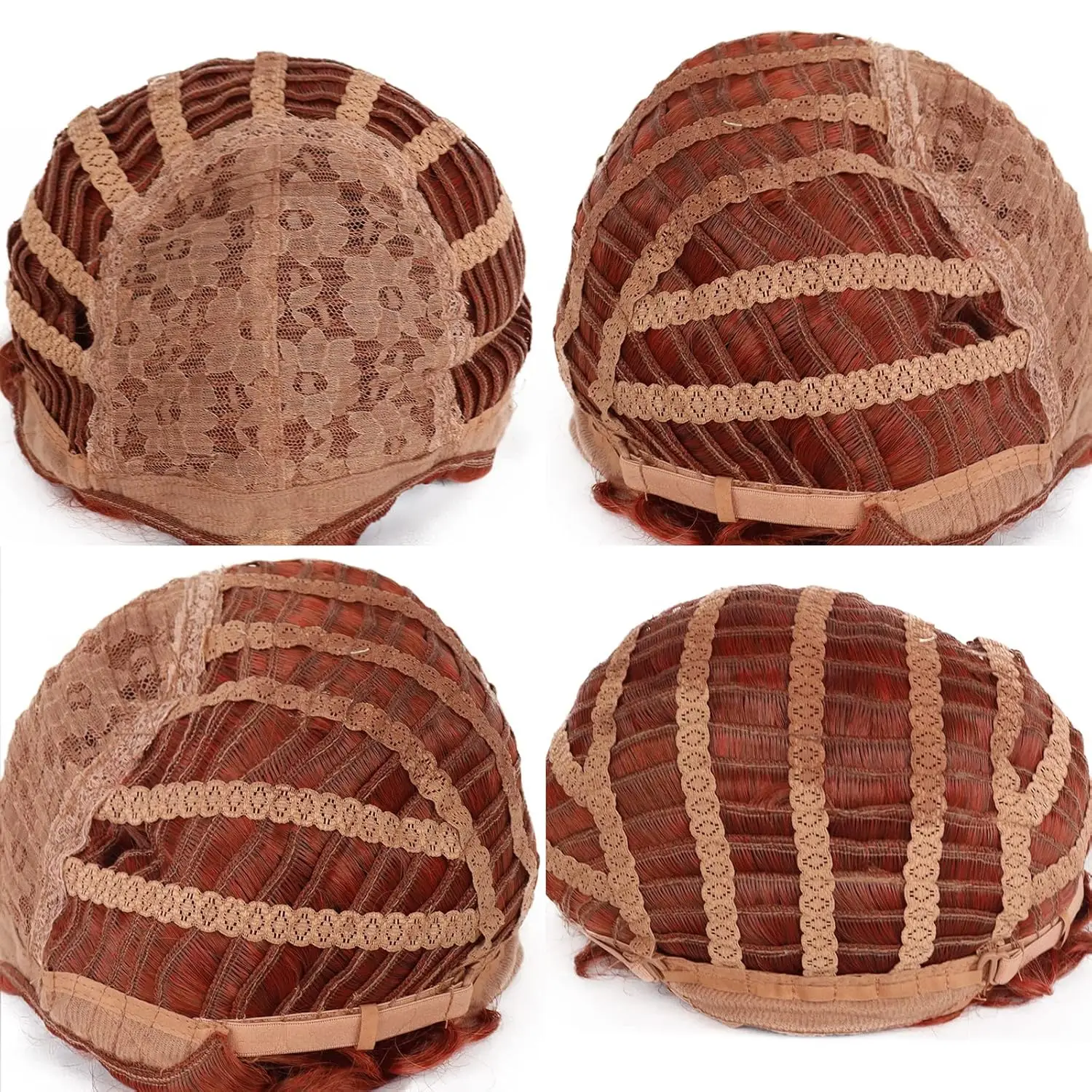 Parrucche per panini a cuore riccio corto da donna marrone rosso per parrucca Anime Queen of Hearts per parrucche per costumi Cosplay per donne di Halloween Peluca