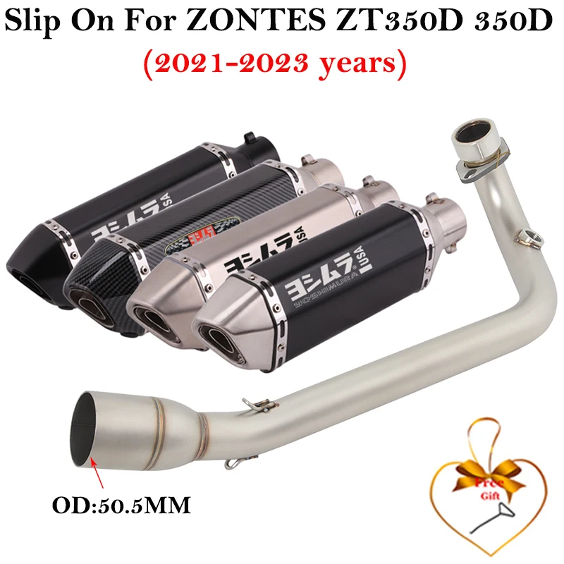 

For ZONTES ZT350D 350D 2021-2023 Motorcycle Exhaut Escape System Muffler Front Link Pipe Connection Yoshimura DB Killer Muffler