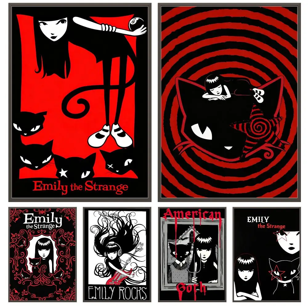 comic Emily Room the Strange Poster Poster HD Waterproof Self Adhesive Wall Art Print Decor for Bedroom Living Room Gift