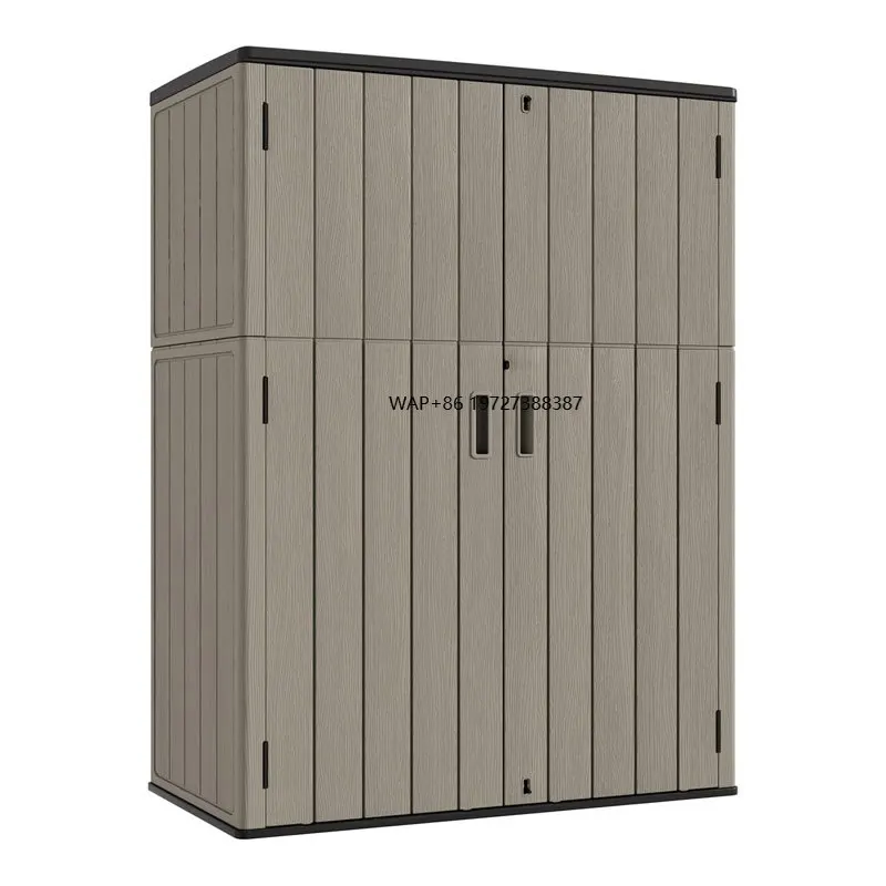 

57 cubic feet waterproof outdoor vertical storage shed garden backyard fishing rod locker
