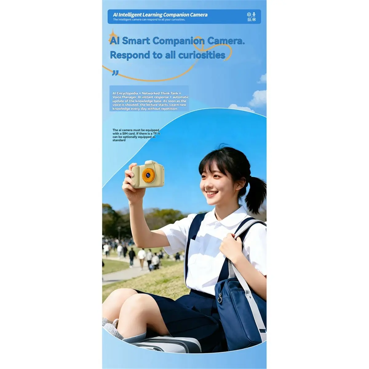 

Детская AI-камера Homegood: мини-фотоаппарат DSLR с HD-двойными объективами, распознаванием объектов, функцией перевода и AI-чатом