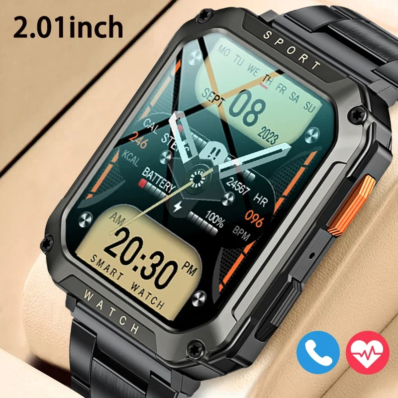 New Military Bluetooth Call Smart Watch Men 2.01