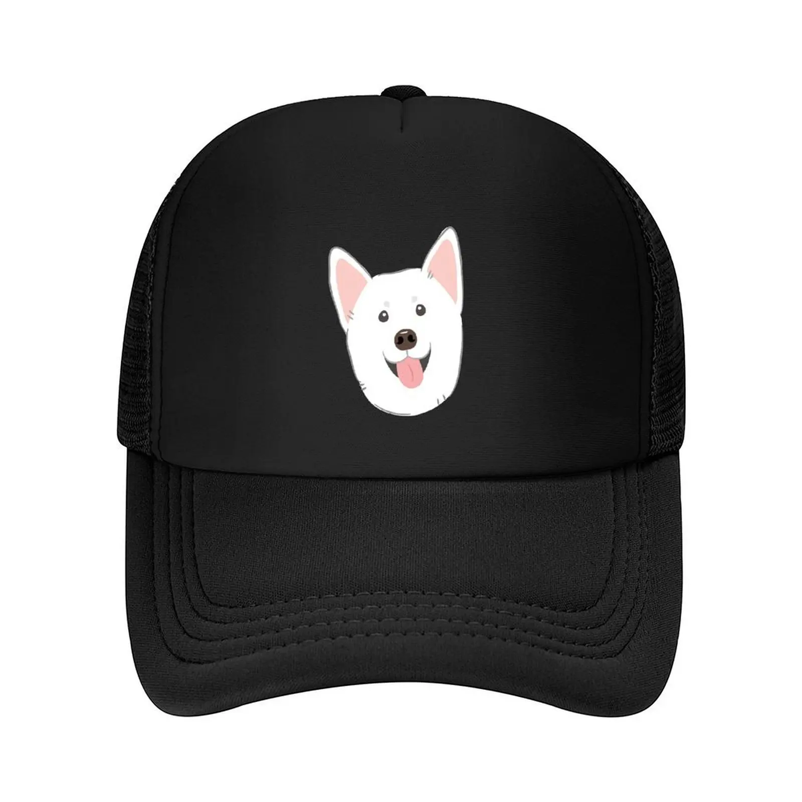 

White Korean Jindo Dog Cherry blossom Baseball Cap men's big size hat Big Size Hat Christmas Hat Luxury man cap Women Men's