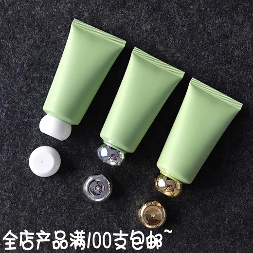 1pcs 50ml Matte Green Plastic Soft Tube Cosmetic Container Facial Cleanser Hand Cream Shampoo Packing Squeeze Bottles