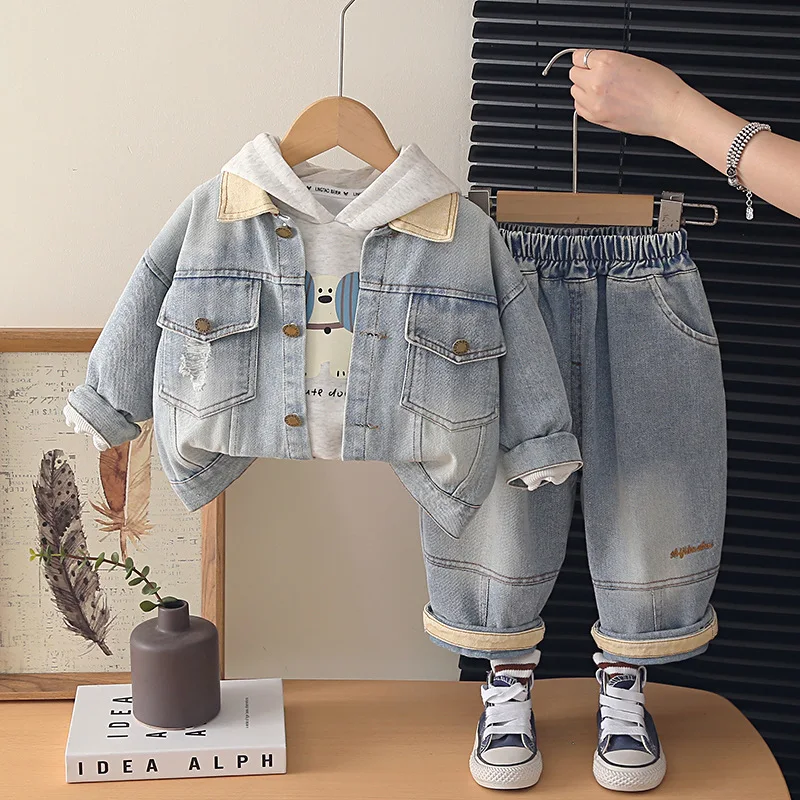 New Autumn Baby Girls Clothes Suit Children Boys Jacket Hoodies Pants 3Pcs/Sets Infant Clothing Toddler Costume Kids Tracksuits