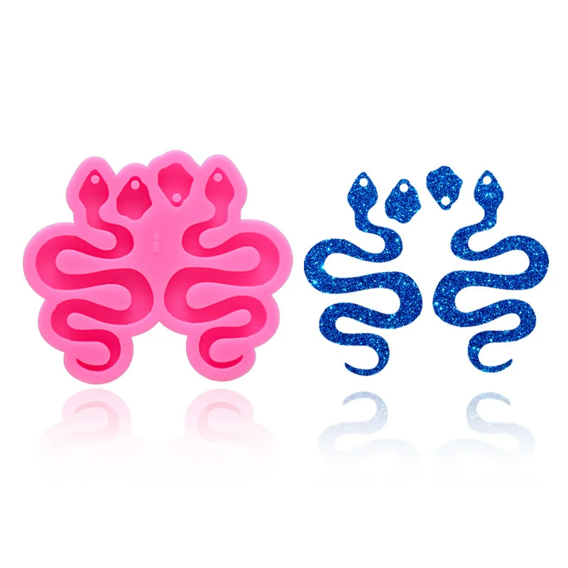 1/3/5PCS Snake earrings Silicone Mold shaker resin Clay Animal Jewelry Mold Cake Candy Cookies polymer clay chocolate