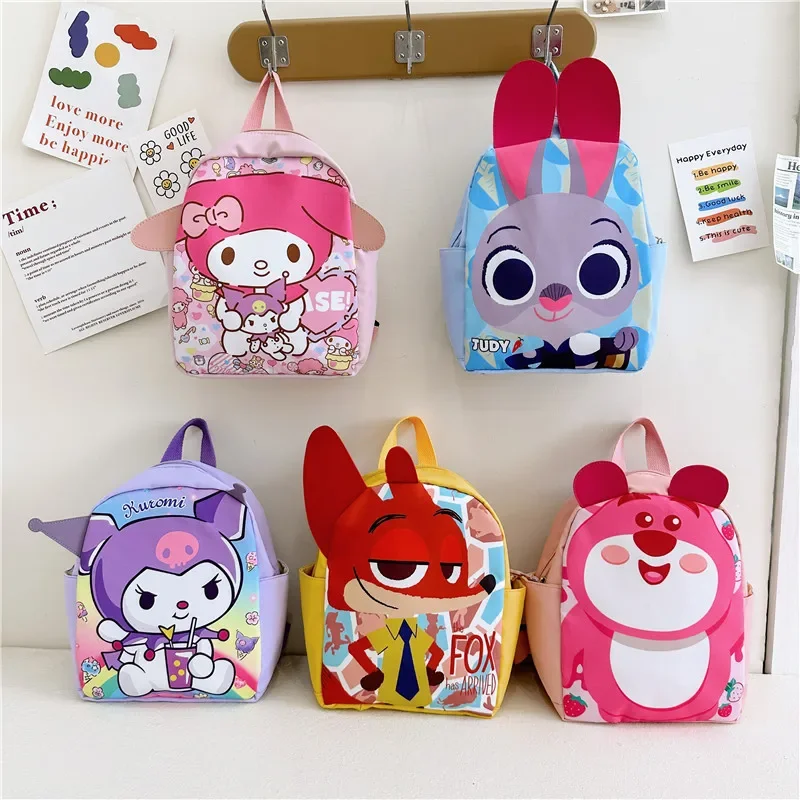 

MINISO Kuromi Anime Kawaii Backpack Ins Cute Cartoon Fashion My Melody Sweet Baby Load Relief Storage Bag Lovely Gifts for Kids